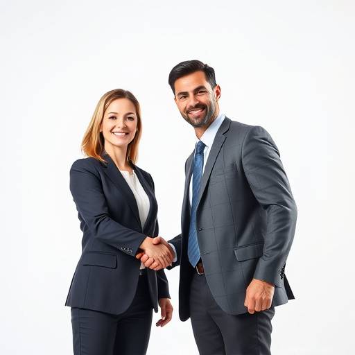 Confident handshake symbolizing a successful interview